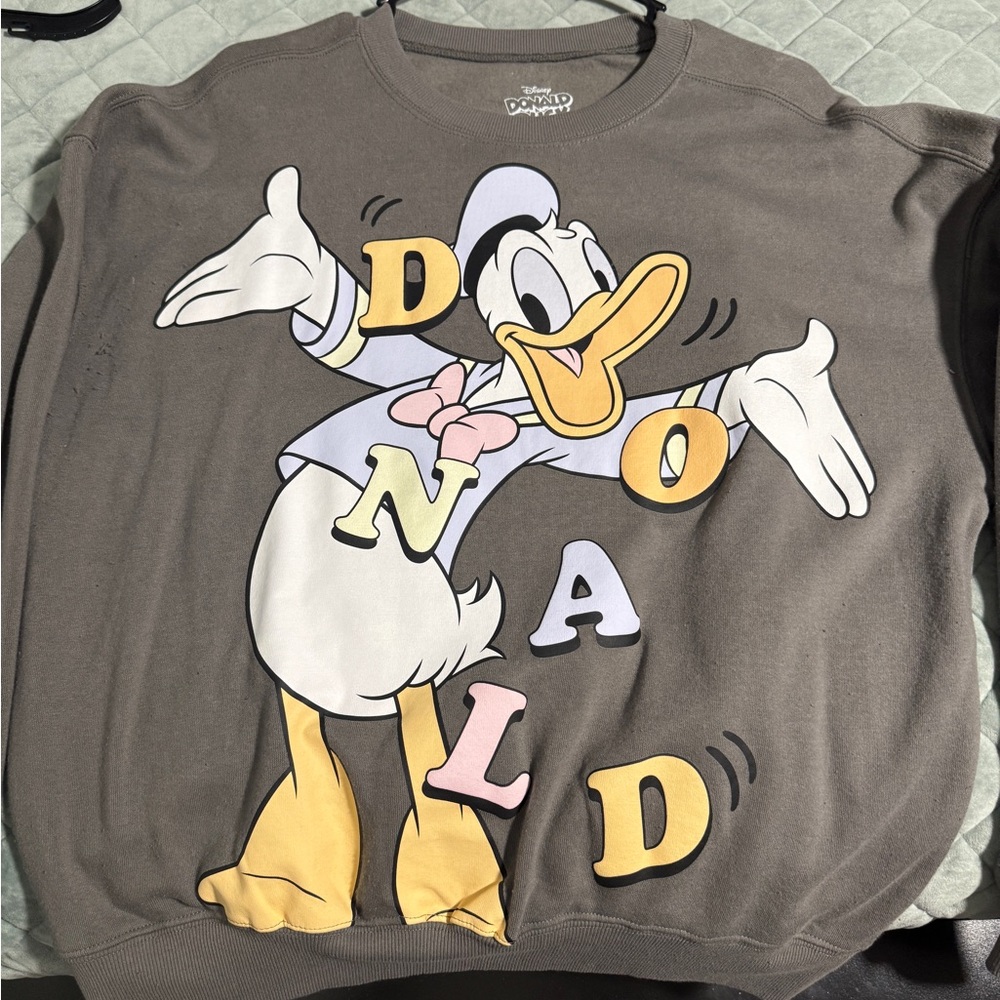 Disney Gray Donald Duck Sweatshirt